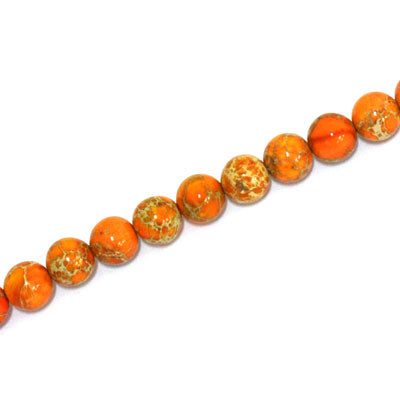IMPERIAL JASPER BEADS DYED 6MM ORANGE - 60 PCS