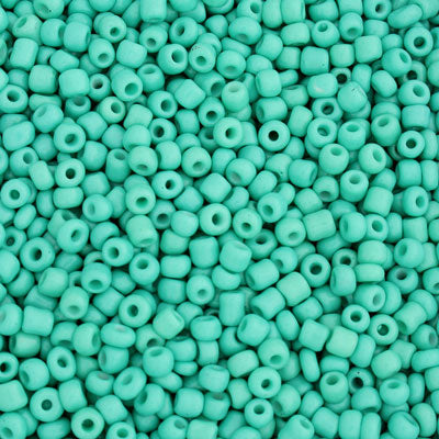 #6/0 SEED BEADS - APPROX 100G - OPAQUE TURQUOISE GREENS