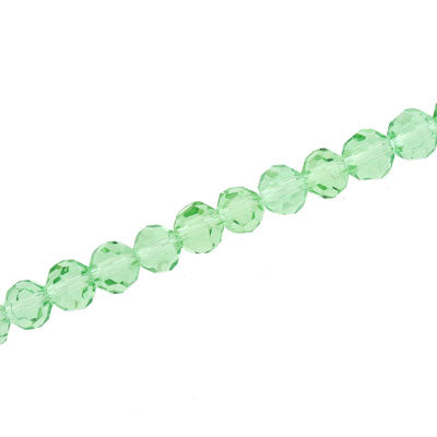 6MM FACETED ROUND CRYSTAL BEADS - APPROX 72/PCS - PERIDOT