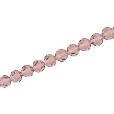 6MM FACETED ROUND CRYSTAL BEADS - APPROX 98/PCS - PLUM