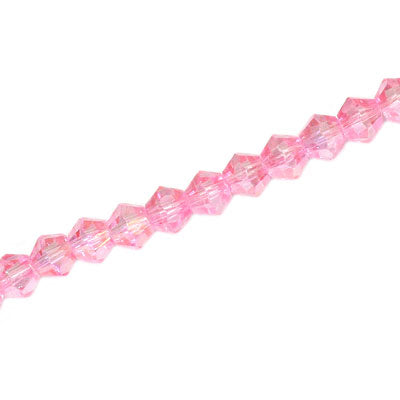 6MM CRYSTAL BI-CONE STRANDS - APPROX 47 PCS - PINK