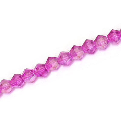6MM CRYSTAL BI-CONE STRANDS - APPROX 47 PCS - PINK PURPLE