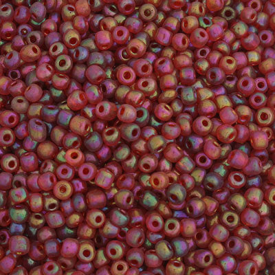 #6/0 SEED BEADS - APPROX 100G - RED RAINBOW