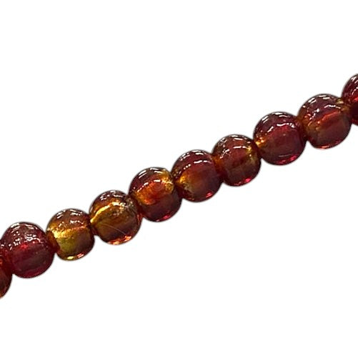 6 MM ROUND FOIL BEADS RED - 48 PCS