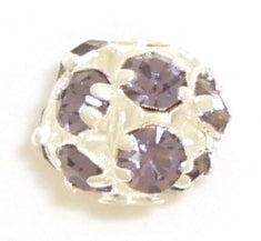 6mm silver/amethyst ball 1pce