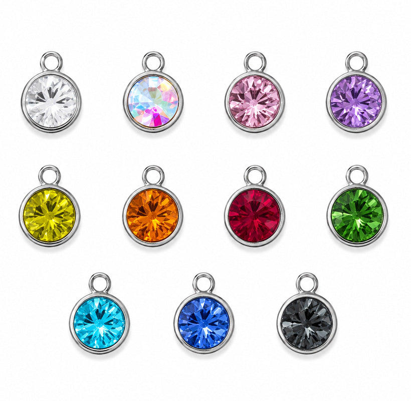 RHINESTONE CHARM 6MM - 8PCS