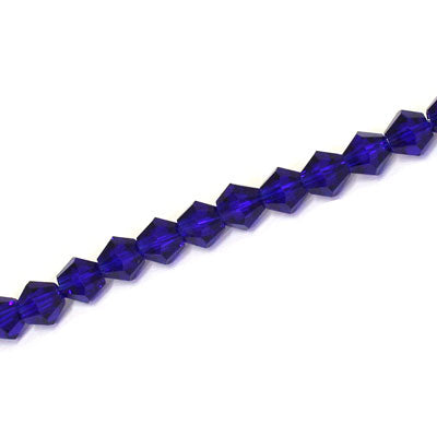 6MM CRYSTAL BI-CONE STRANDS - APPROX 47 / PCS - ROYAL BLUE