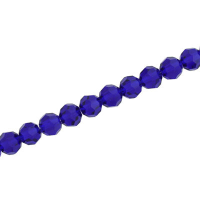 6MM FACETED ROUND CRYSTAL BEADS - APPROX 98/PCS - ROYAL BLUE