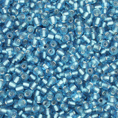 #6/0 SEED BEADS - APPROX 100G - SILVER LINED AQUA