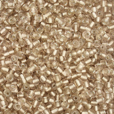 #6/0 SEED BEADS - APPROX 100G - SILVER LINED BEIGE