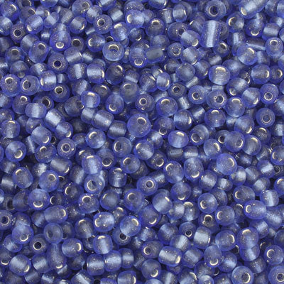 #6/0 SEED BEADS - APPROX 100G - SILVER LINED BLUE