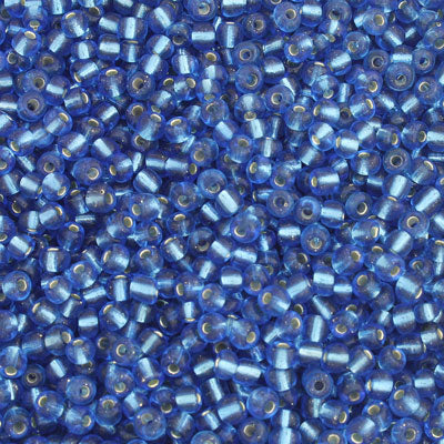 #6/0 SEED BEADS - APPROX 100G - SILVER LINED DARK AQUA