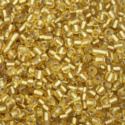#6/0 SEED BEADS - APPROX 100G - SILVER LINED DARK GOLD