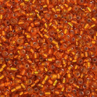 #6/0 SEED BEADS - APPROX 100G - SILVER LINED ORANGE