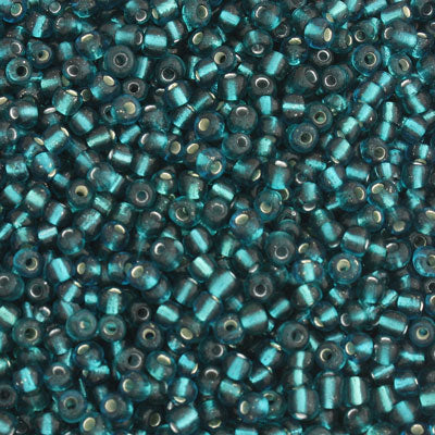 #6/0 SEED BEADS - APPROX 100G - SILVER LINED TEAL