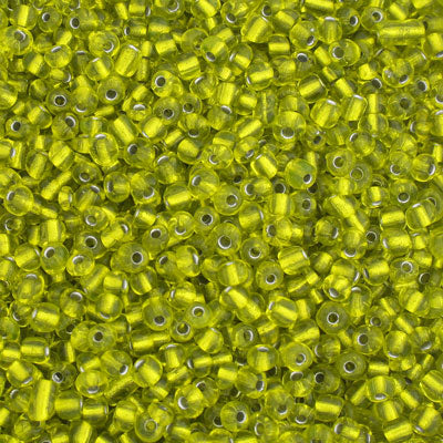 #6/0 SEED BEADS - APPROX 100G - SILVER LINED YELLOW