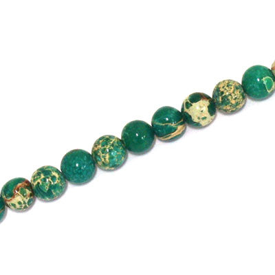 IMPERIAL JASPER BEADS DYED 6MM TEAL - 60 PCS