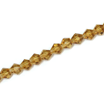 6MM CRYSTAL BI-CONE STRANDS - APPROX 48/PCS - TOPAZ