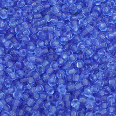 #6/0 SEED BEADS - APPROX 100G - TRANSPARENT BLUE