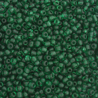 #6/0 SEED BEADS - APPROX 100G - TRANSPARENT GREEN