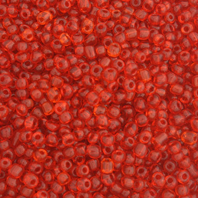 #6/0 SEED BEADS - APPROX 100G - TRANSPARENT RED