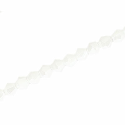 6MM CRYSTAL BI-CONE STRANDS - APPROX 50 / PCS - WHITE ALABASTER