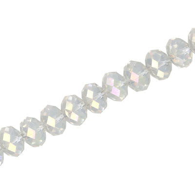 6 X 4 MM CRYSTAL RONDELLE BEADS CLEAR AB - APPROX 100 / PCS