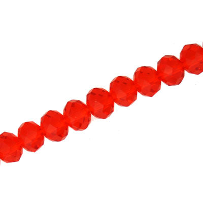 6 X 4 MM CRYSTAL RONDELLE BEADS RED- APPROX 100 / PCS