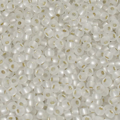 #9/0 ROCAILLES  - APPROX 40G - SILVER LINED CLEAR FROSTED