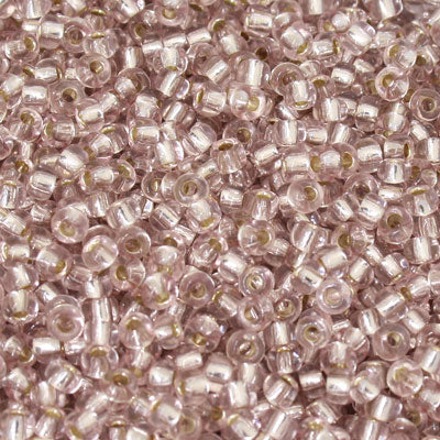 #8/0 ROCAILLES - APPROX 40G - SILVER LINED LIGHT CHAMPAGNE