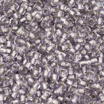 #8/0 ROCAILLES - APPROX 40G - SILVER LINED DARK SILVER