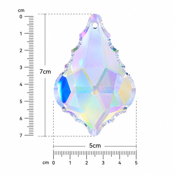 AB Crystal Faceted Pendant 70x50mm