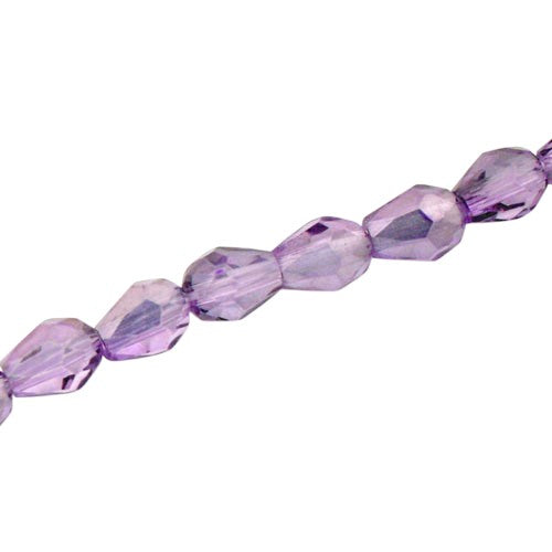 8 X 6 MM TEARDROP BEADS CRYSTAL / METALLIC PURPLE - 64 PCS