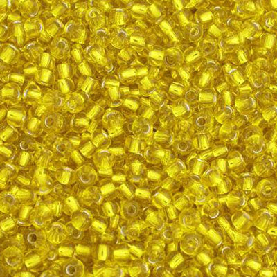 #6/0 ROCAILLES - APPROX 40G - SILVER LINED BRIGHT YELLOW