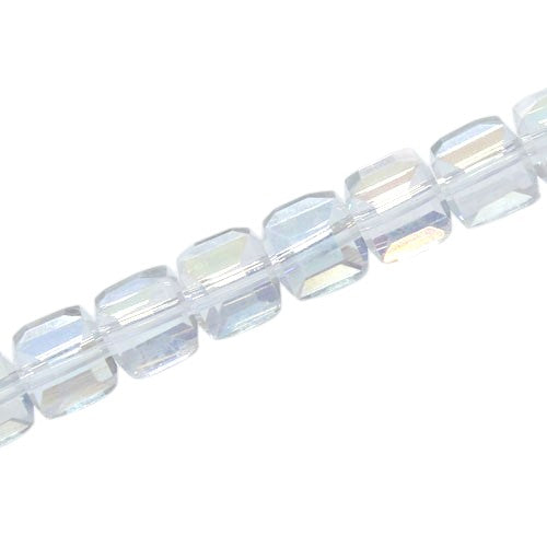 8 MM CUBE BEADS APPROX 100 PCS / AB
