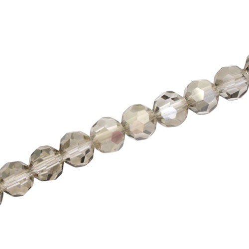 8MM FACETED ROUND BEADS - APPROX 65/PCS - BLACK DIAMOND