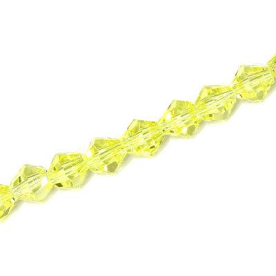 8MM CRYSTAL BI-CONE STRANDS - APPROX 40 / PCS - YELLOW