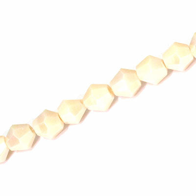 8MM CRYSTAL BI-CONE STRANDS - APPROX 40 / PCS -CREAM