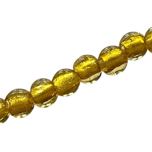 8 MM ROUND FOIL BEADS GOLD - 40 PCS