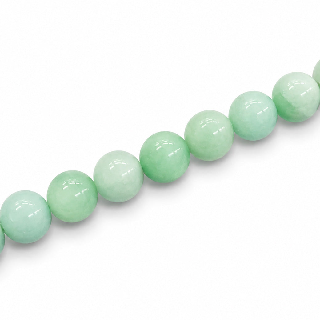 Green Angelite 8mm Round - Approx 46pcs