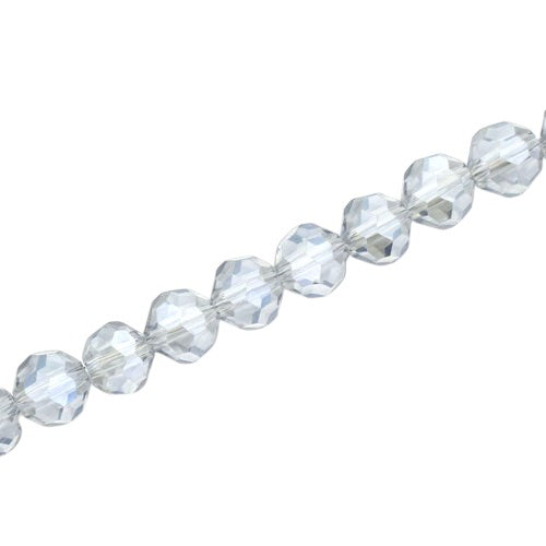 8MM FACETED ROUND BEADS - APPROX 65/PCS - ICE BLUE