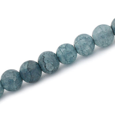 8 MM ROUND CRACKLE MIX / OCEAN BLUE - 52 PCS