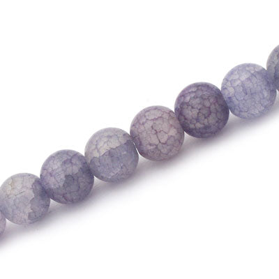 8 MM ROUND CRACKLE MIX / PALE PURPLE - 52 PCS