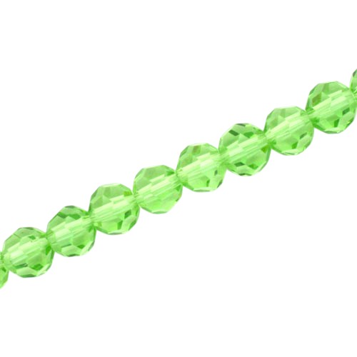 8MM FACETED ROUND BEADS - APPROX 65/PCS - LIGHT GREEN