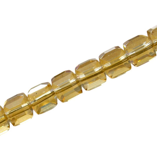 8 MM CUBE BEADS APPROX 100 PCS / LIGHT TANGERINE