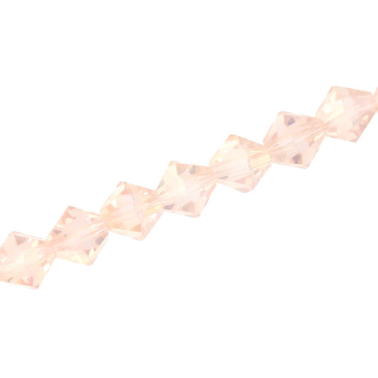 8MM CRYSTAL BI-CONE STRANDS - APPROX 40 / PCS -  LIGHT PINK AB