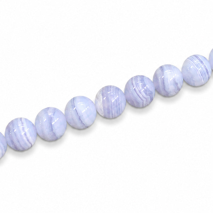 Blue Lace Agate 8mm Round - Approx 48pcs