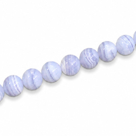 Blue Lace Agate 8mm Round - Approx 48pcs