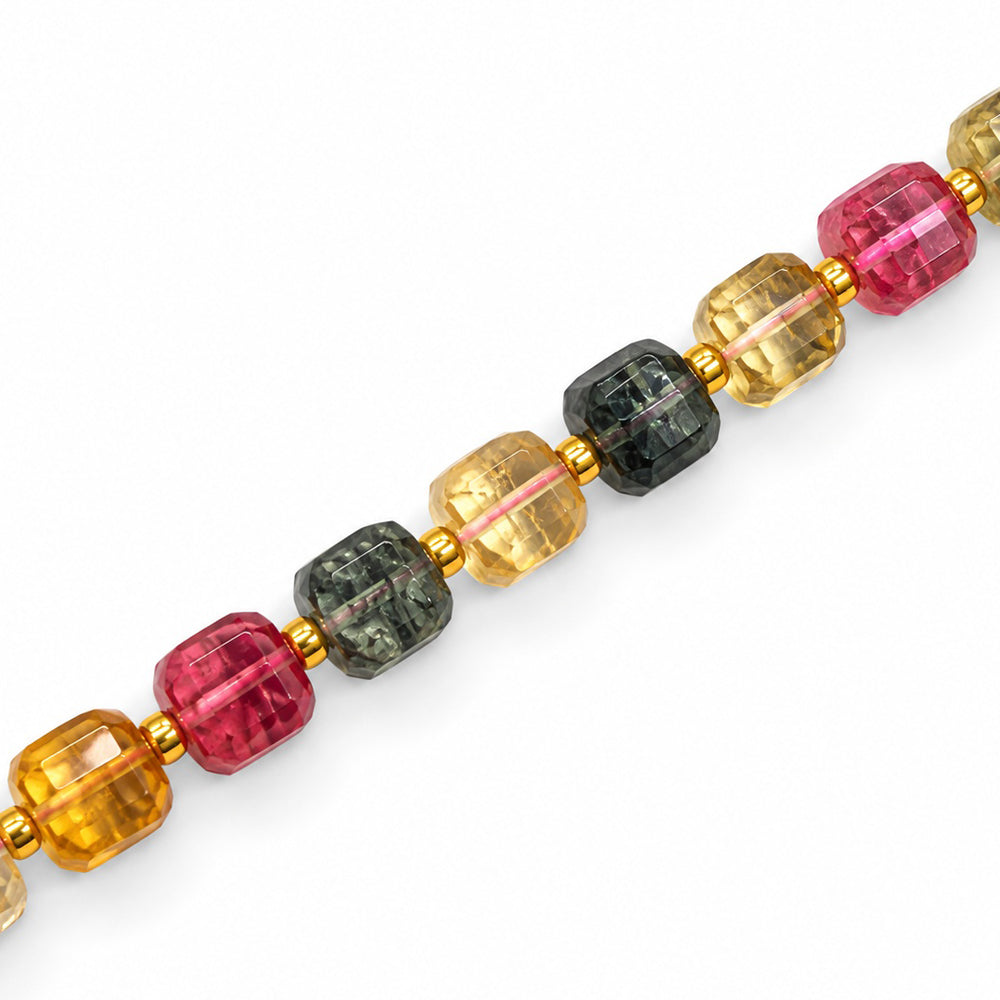 Quartz Mix Colours 8mm Cube Dyed - Approx 40pcs