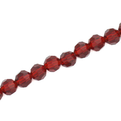 8MM FACETED ROUND CRYSTAL BEADS - APPROX 72/PCS  - DARK RED